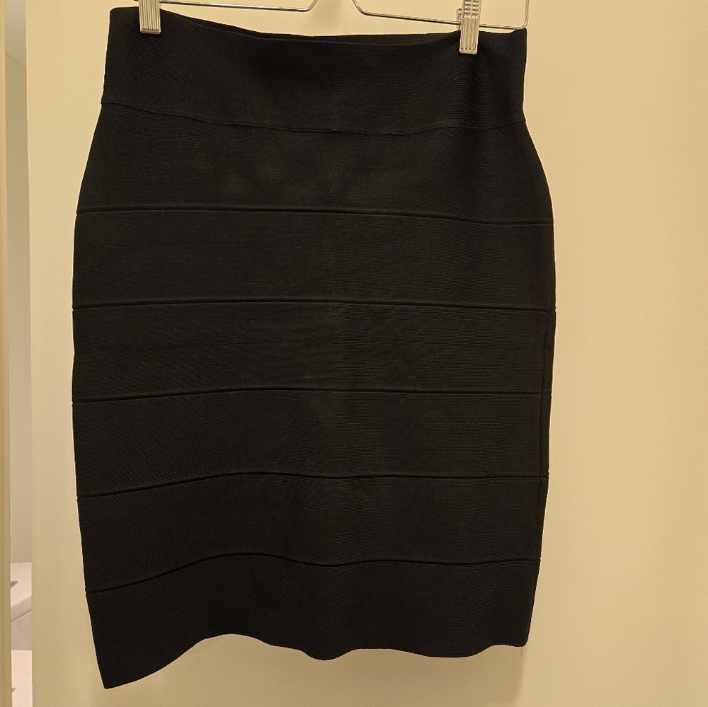 BCBG Maxazria black bandage skirt